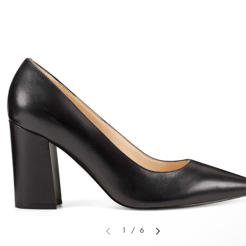 NEW NINE WEST Cara Dress Pumps Size 6.5 Leather Black - Picture 2 of 11